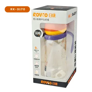 Rovco Feeding Bottle Handle/Straw 300ml (9m+) Wide Neck (RK-3170)